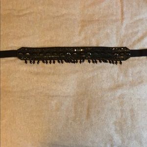 NWT Anthropologie XS black beaded belt